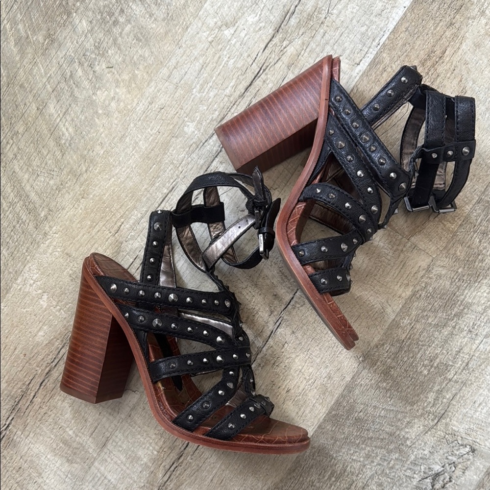 Sam Edelman Black and Brown Strappy Heels